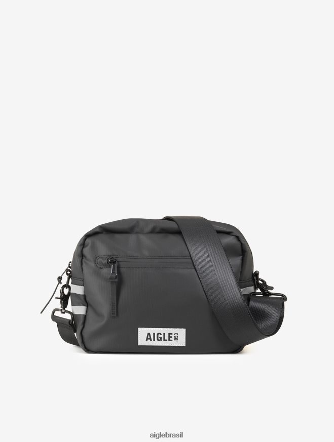 Aigle acessórios grande bolsa urbana hidrorrepelente com faixas refletivas 5l preto homens RX2B88387