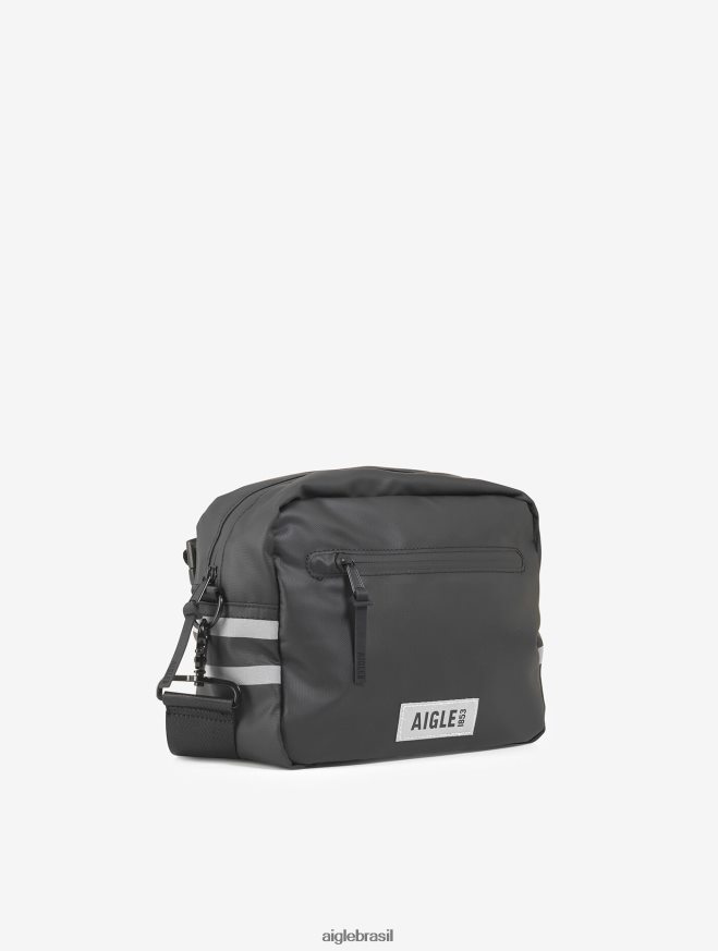 Aigle acessórios grande bolsa urbana hidrorrepelente com faixas refletivas 5l preto homens RX2B88387