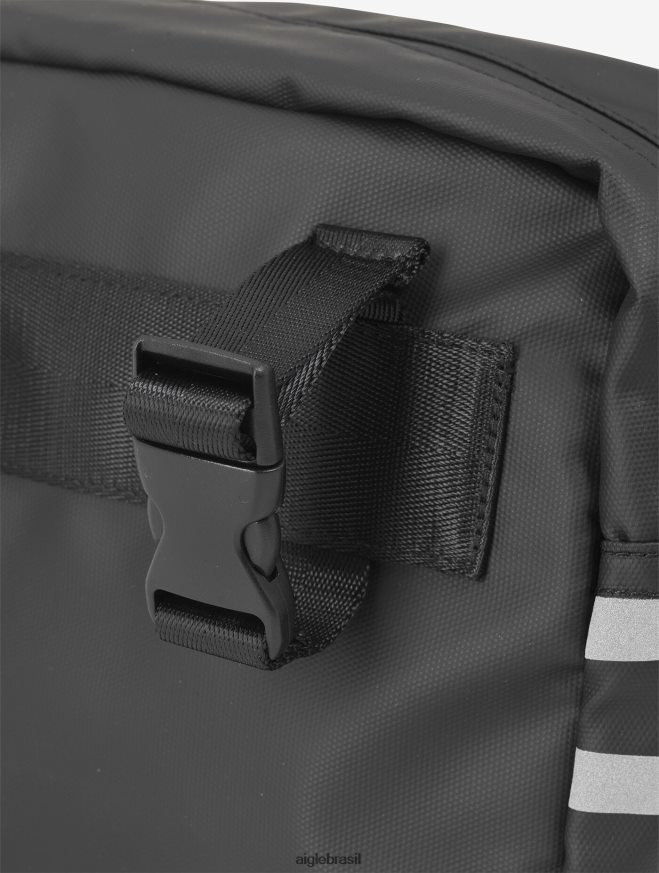 Aigle acessórios grande bolsa urbana hidrorrepelente com faixas refletivas 5l preto homens RX2B88387