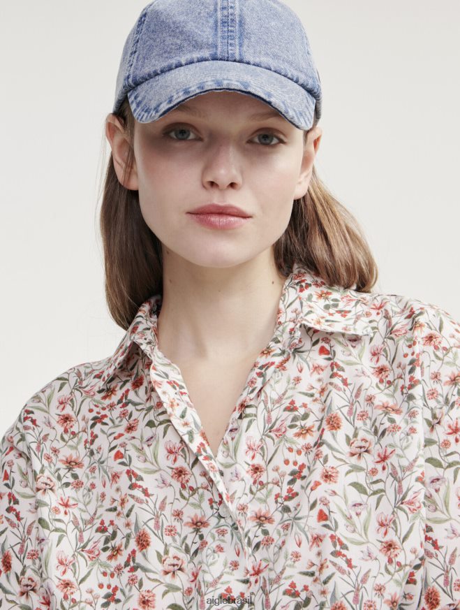 Aigle acessórios boné jeans ajustável alvejante claro para jeans homens RX2B88360