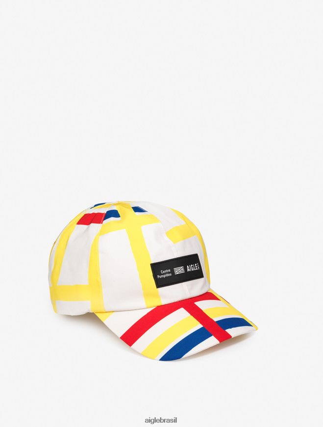 Aigle x Centre Pompidou acessórios boné impresso Mondrian homens RX2B88402