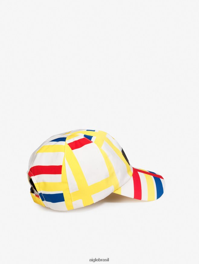 Aigle x Centre Pompidou acessórios boné impresso Mondrian homens RX2B88402