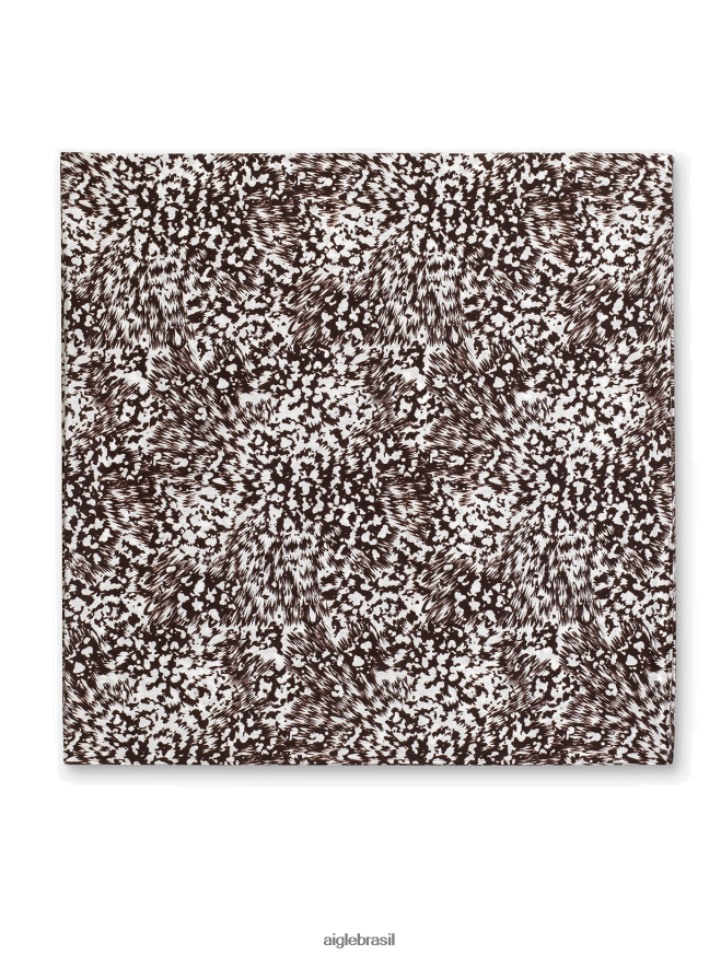 Aigle acessórios lenço estampado em algodão orgânico e seda bombom pr homens RX2B88403