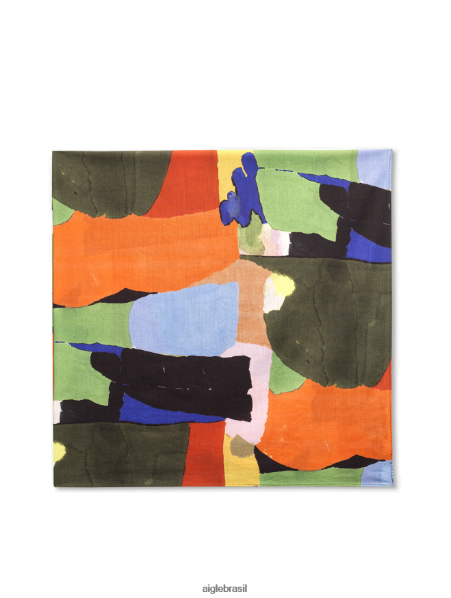 Aigle acessórios lenço estampado em algodão orgânico e seda multico pr homens RX2B88404