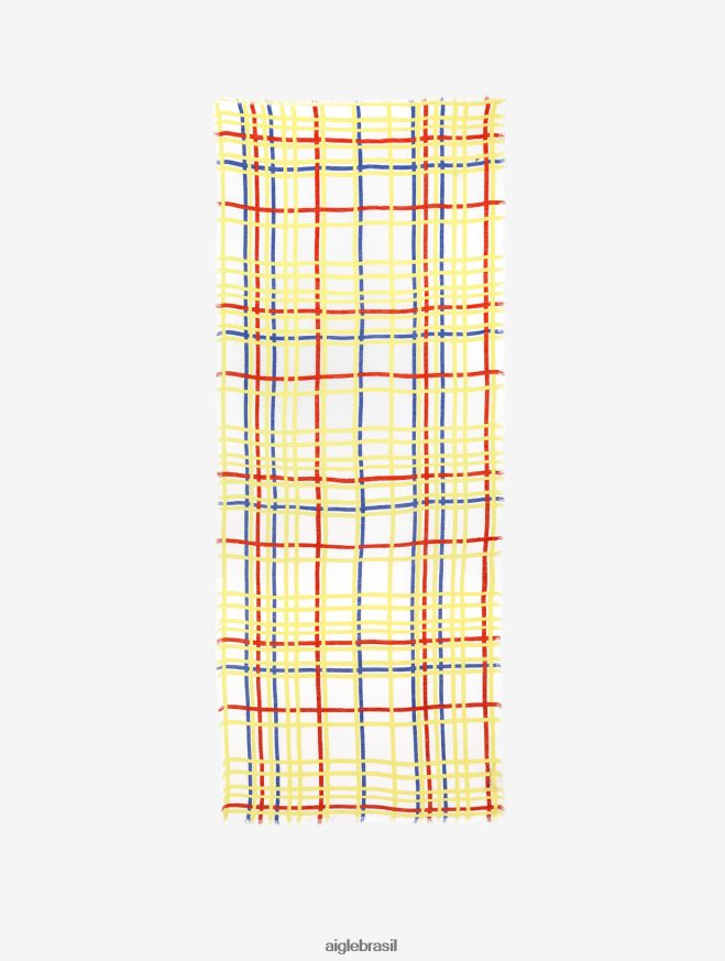 Aigle x Centre Pompidou acessórios lenço de linho estampado Mondrian homens RX2B88366