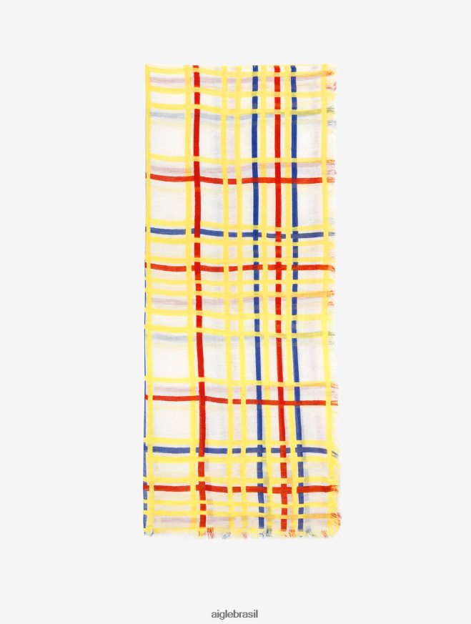 Aigle x Centre Pompidou acessórios lenço de linho estampado Mondrian homens RX2B88366