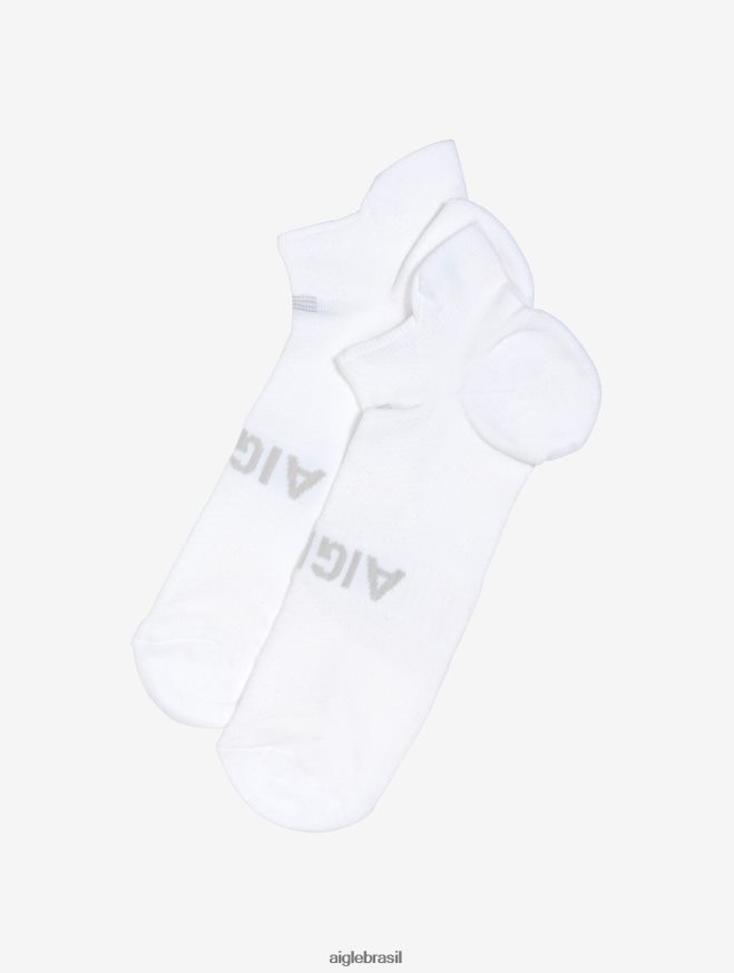 Aigle acessórios meias jacquard baixas com reforço branco homens RX2B88367