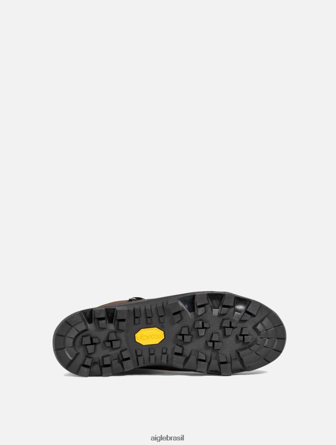 Aigle botas botins de couro dividido de alto desempenho marrom escuro homens RX2B88321