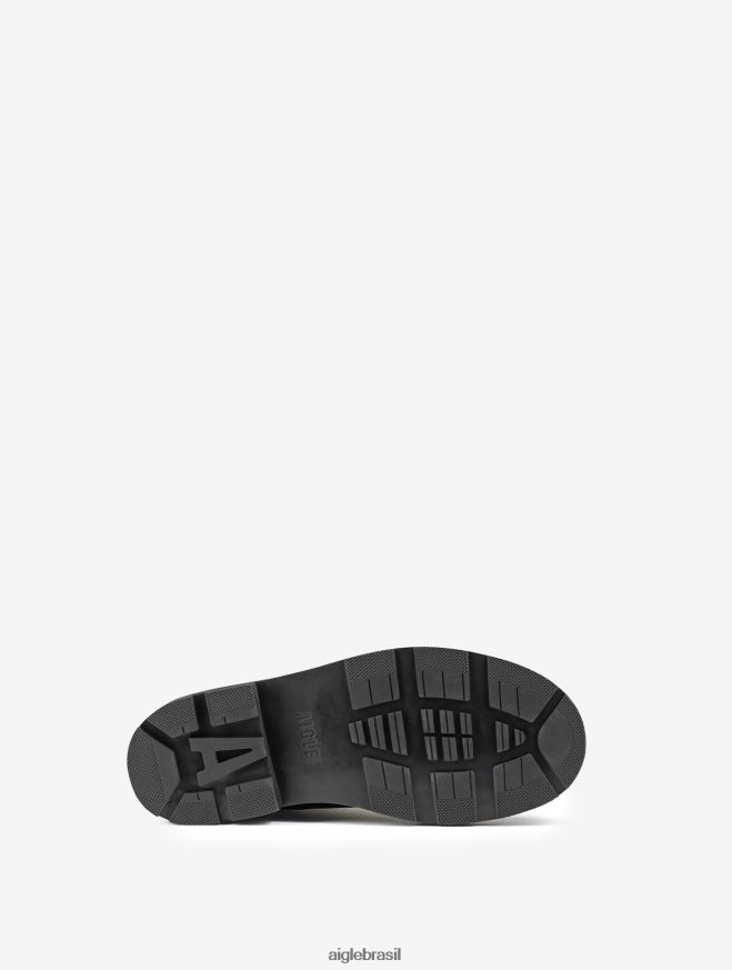 Aigle botas a bota de couro com costura norueguesa preto homens RX2B88306