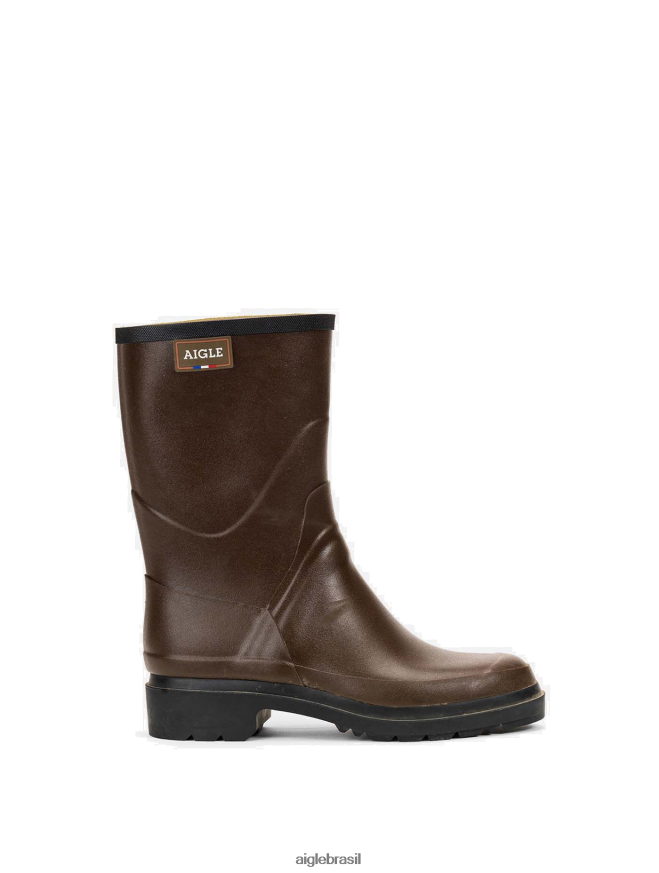 Aigle botas botas de chuva de tornozelo feitas na França marrom homens RX2B88229