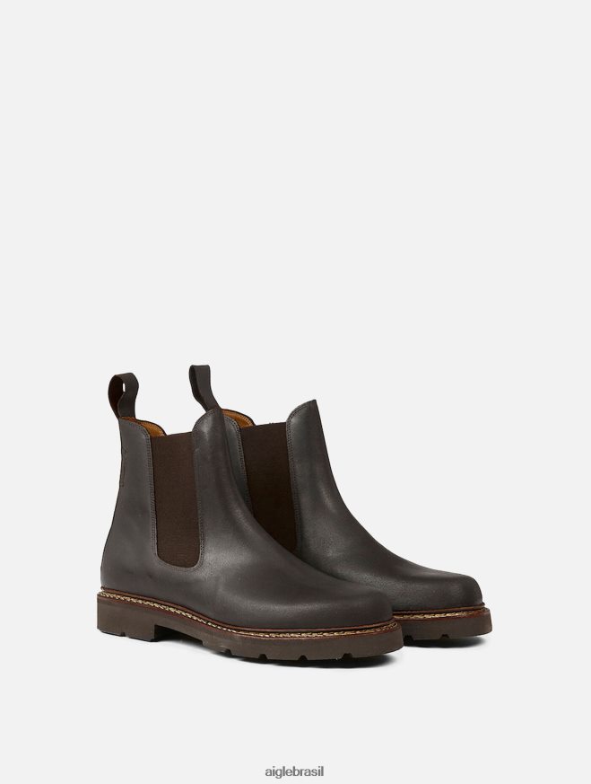 Aigle botas botas de couro marrom escuro homens RX2B88312