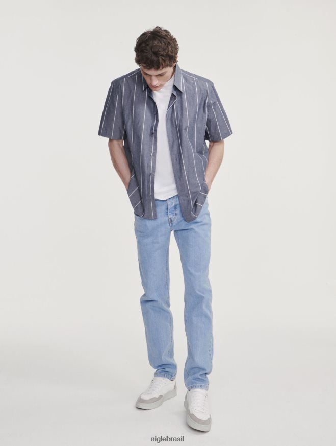 Aigle roupas jeans icônicos jeans escuro homens RX2B8844