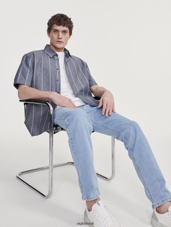 Aigle roupas jeans icônicos jeans escuro homens RX2B8844