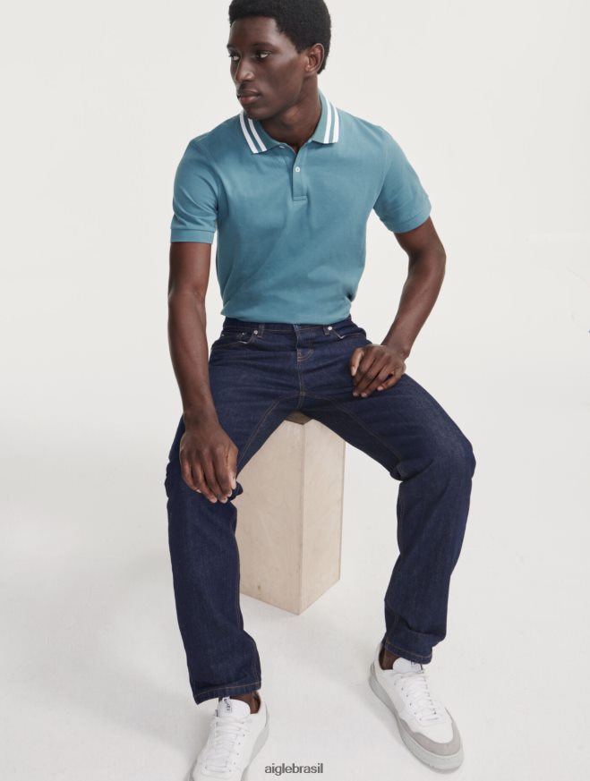 Aigle roupas jeans icônicos jeans escuro homens RX2B8876