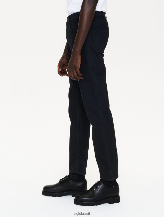 Aigle roupas jeans icônicos preto homens RX2B8871