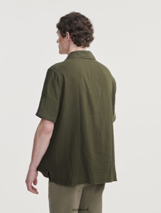 Aigle roupas camisa manga curta gás algodão advogado homens RX2B8821