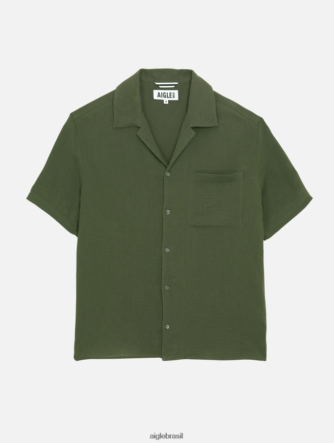 Aigle roupas camisa manga curta gás algodão advogado homens RX2B8821