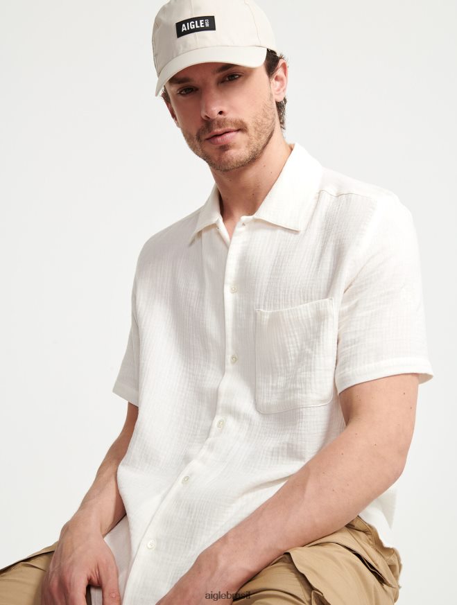 Aigle roupas camisa manga curta gás algodão leite homens RX2B88153