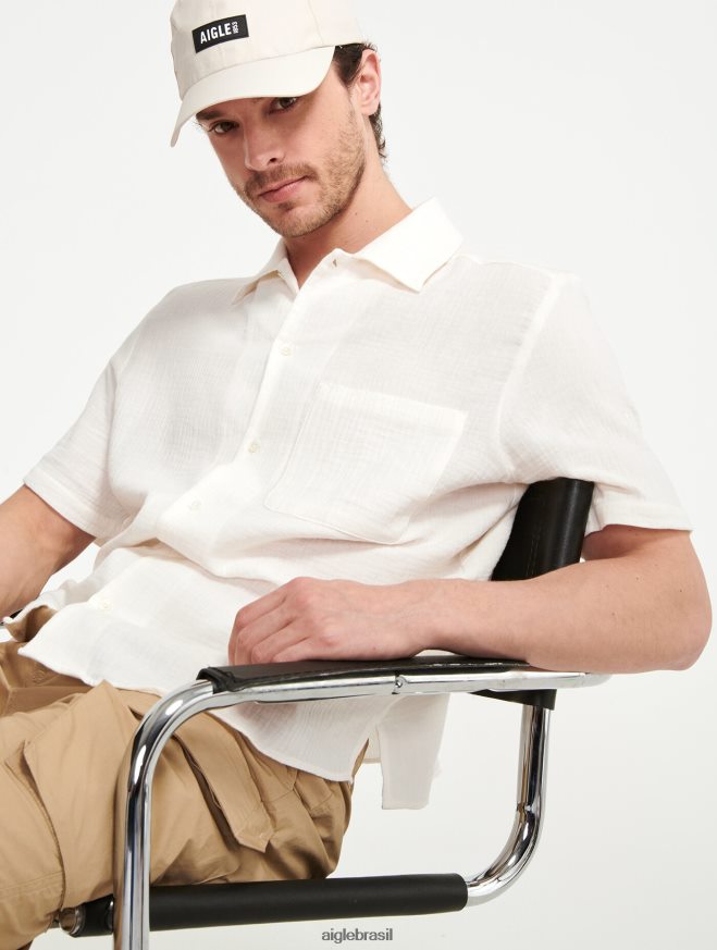 Aigle roupas camisa manga curta gás algodão leite homens RX2B88153