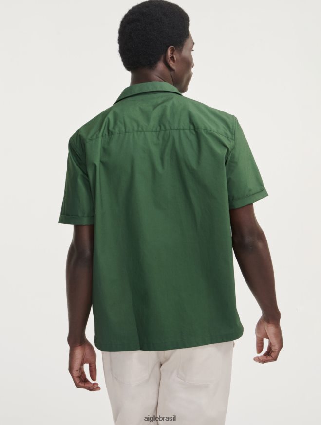 Aigle roupas camisa militar manga curta botânico homens RX2B8856