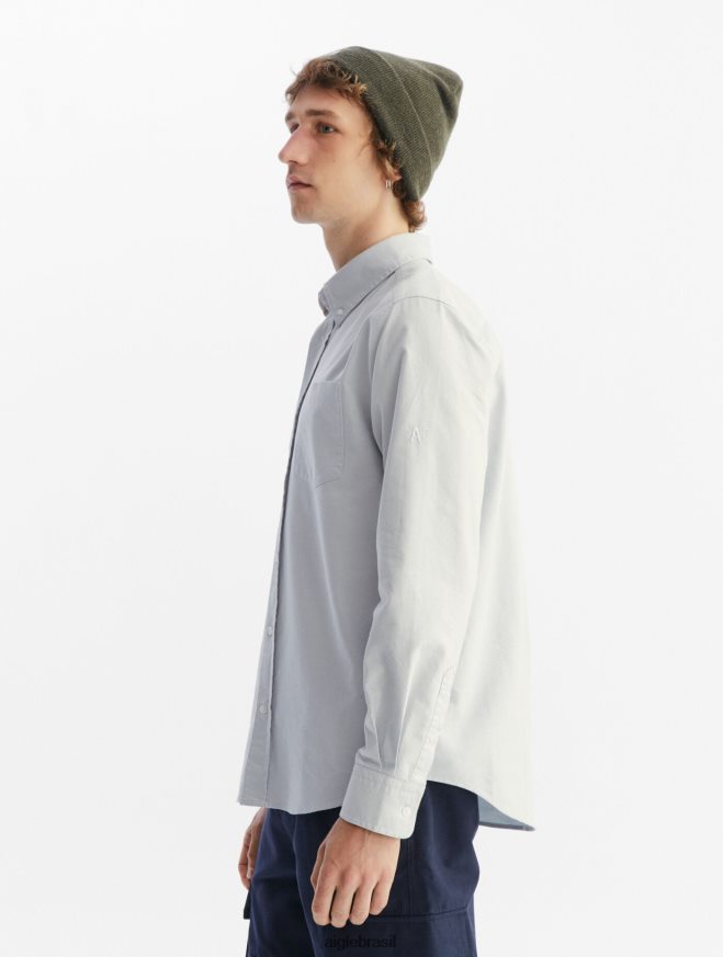 Aigle roupas camisa oxford manga longa azul celeste homens RX2B8847