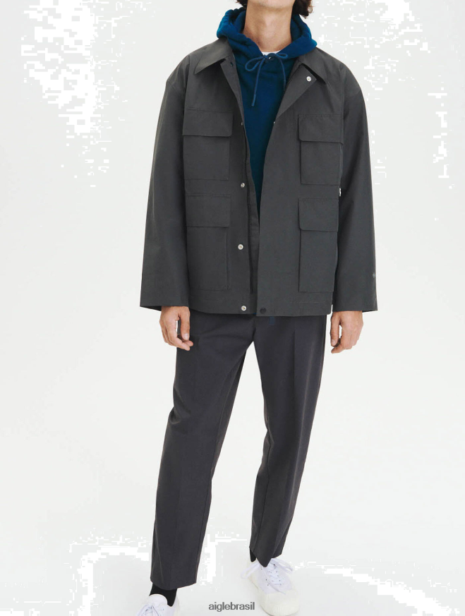 Aigle roupas Jaqueta Gore-Tex com 4 bolsos carvão homens RX2B88174