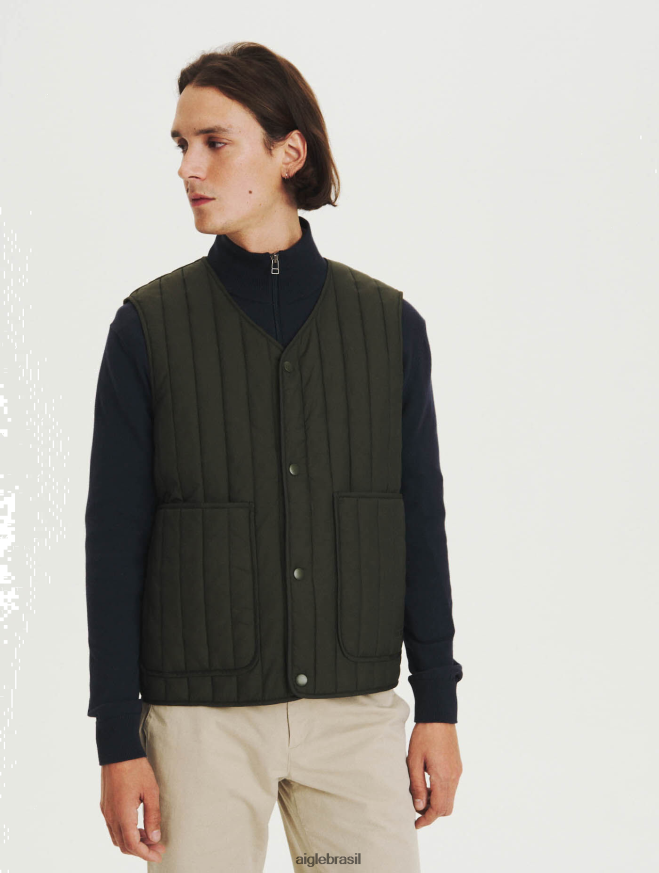 Aigle roupas jaqueta acolchoada sem mangas advogado homens RX2B88224