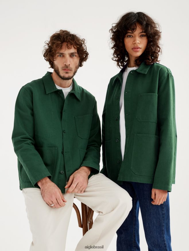 Aigle roupas jaqueta de trabalho de comprimento médio botânico homens RX2B88191