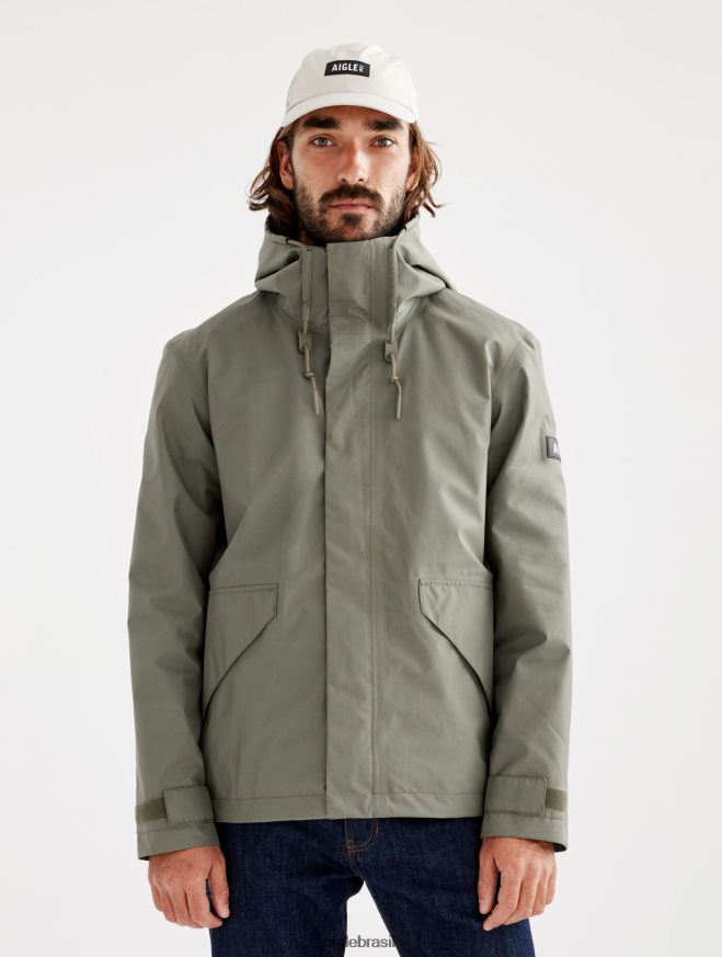 Aigle roupas jaqueta gore-tex com capuz curto taillis homens RX2B88208