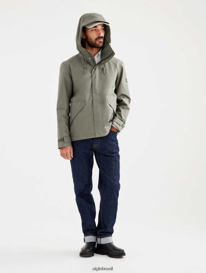 Aigle roupas jaqueta gore-tex com capuz curto taillis homens RX2B88208