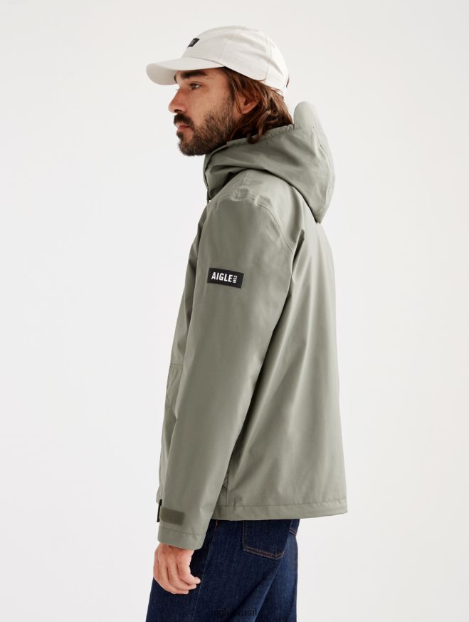 Aigle roupas jaqueta gore-tex com capuz curto taillis homens RX2B88208
