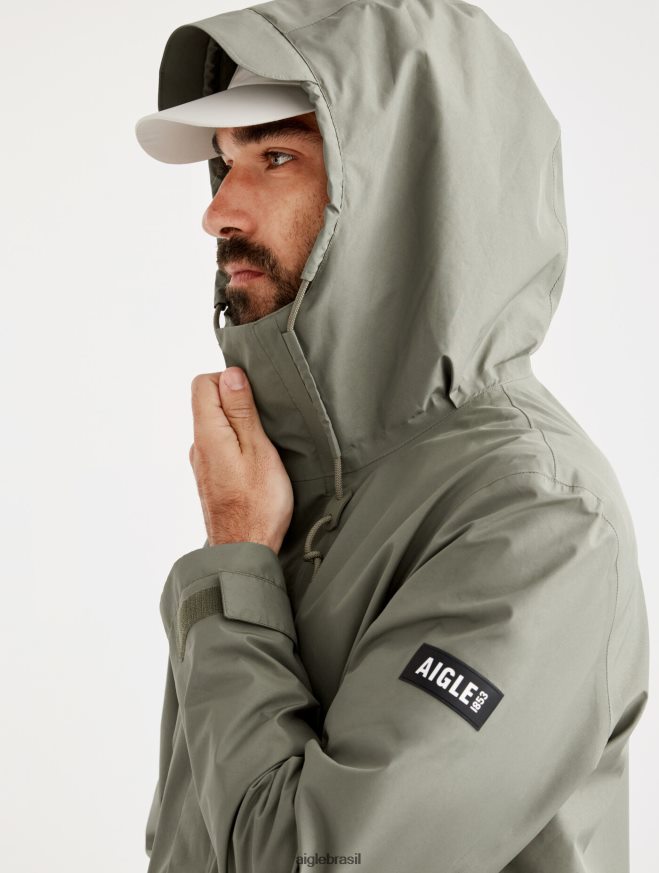 Aigle roupas jaqueta gore-tex com capuz curto taillis homens RX2B88208