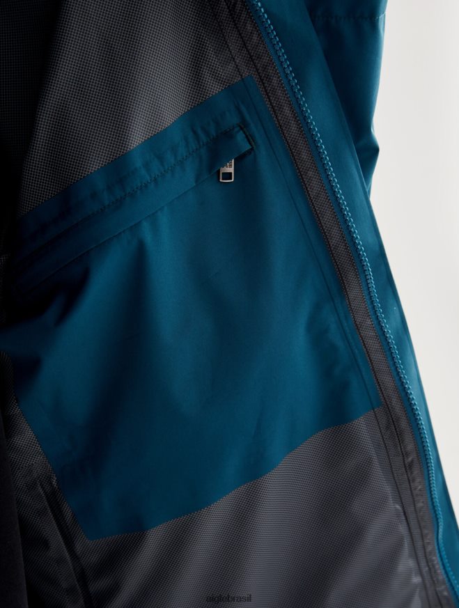 Aigle roupas jaqueta mtd com capuz curto tempestade azul homens RX2B88209