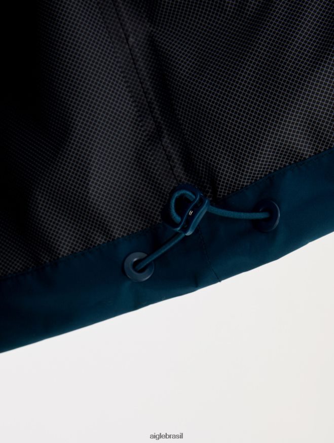 Aigle roupas jaqueta mtd com capuz curto tempestade azul homens RX2B88209