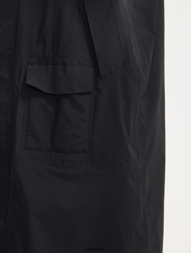 Aigle roupas jaqueta mtd com capuz longo preto homens RX2B88184