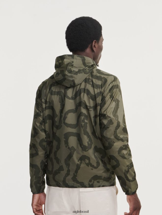 Aigle roupas jaqueta resistente à água com estampa compactável taillis pr eu homens RX2B88192