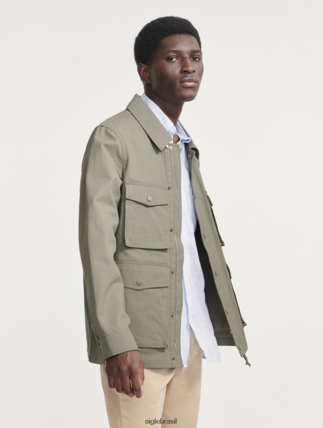 Aigle roupas jaqueta safari com revestimento curto taillis homens RX2B88221