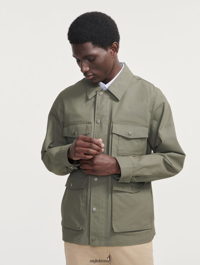 Aigle roupas jaqueta safari com revestimento curto taillis homens RX2B88221