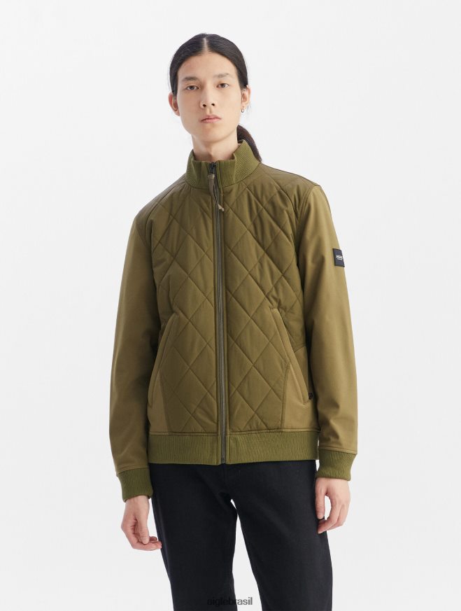 Aigle roupas jaqueta de material misto caqui homens RX2B8893
