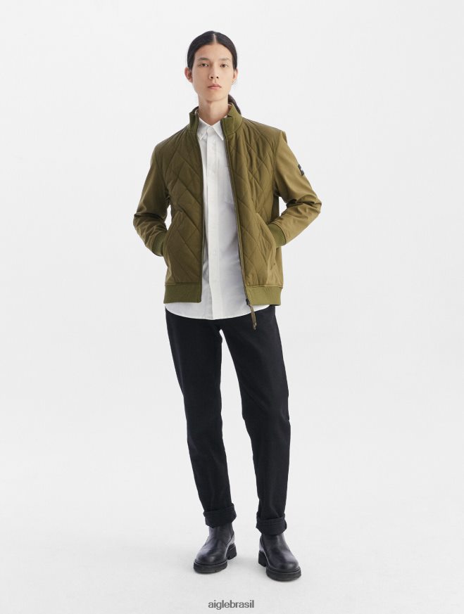 Aigle roupas jaqueta de material misto caqui homens RX2B8893
