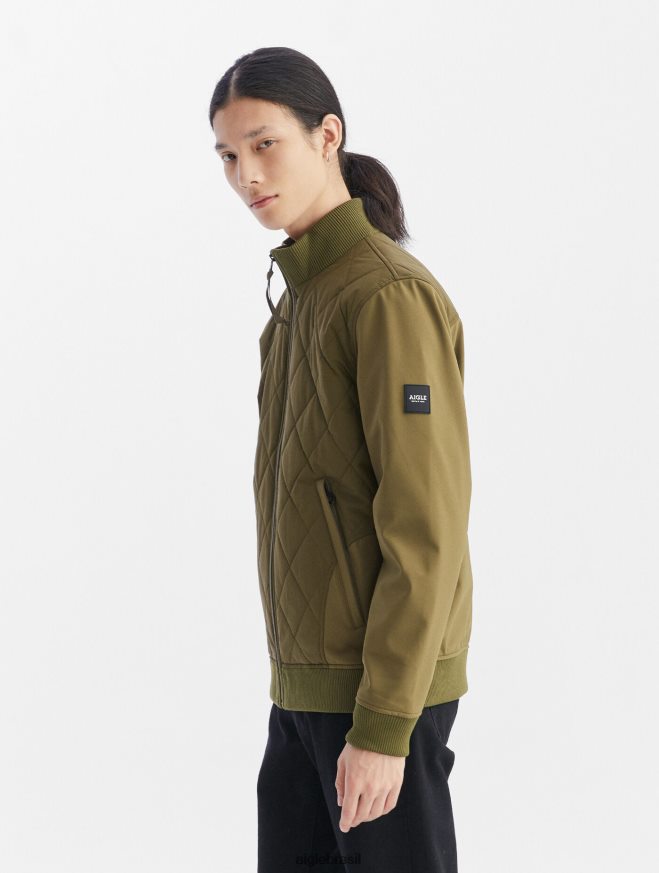 Aigle roupas jaqueta de material misto caqui homens RX2B8893