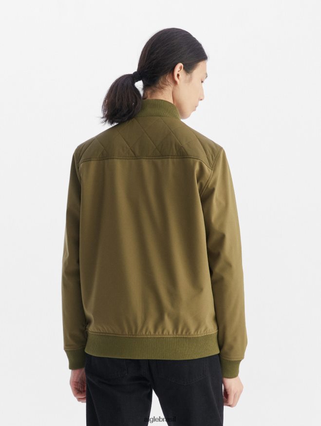 Aigle roupas jaqueta de material misto caqui homens RX2B8893