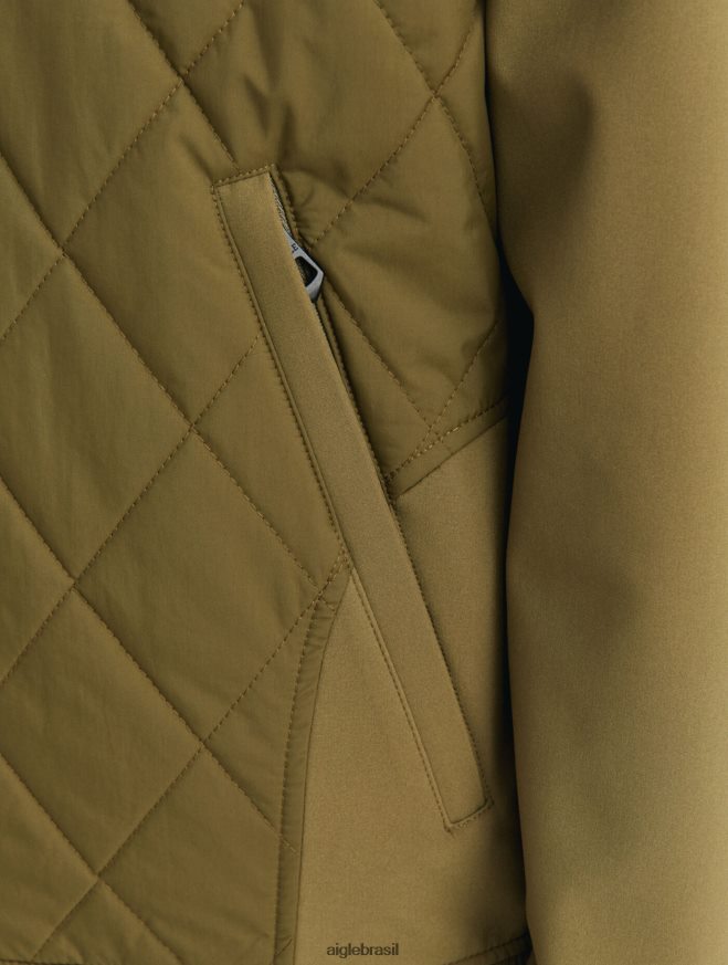 Aigle roupas jaqueta de material misto caqui homens RX2B8893