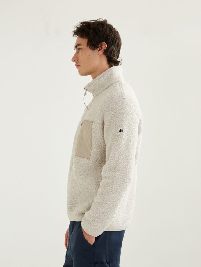 Aigle roupas lã com zíper sherpa zibelina homens RX2B8828