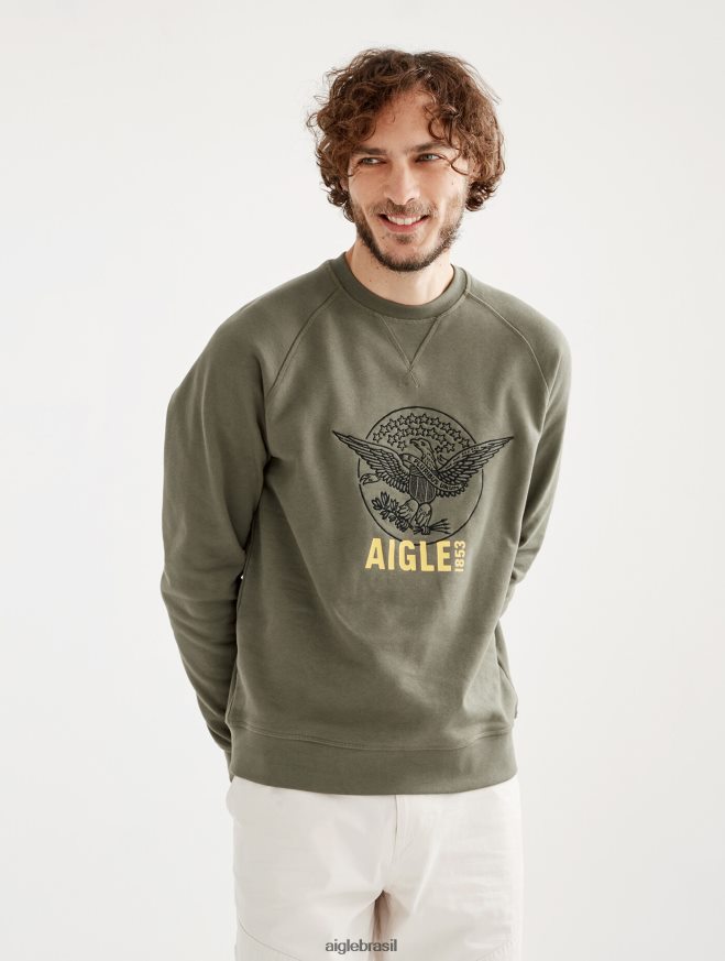 Aigle roupas moletom bordado com gola redonda taillis homens RX2B8880
