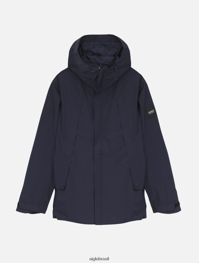 Aigle roupas parka com capuz mtd de comprimento médio marinho homens RX2B88160
