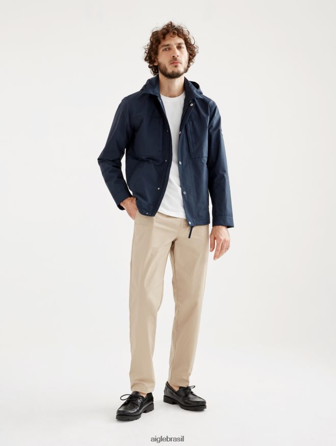 Aigle roupas parka curta gore-tex com capuz destacável império eu homens RX2B88201