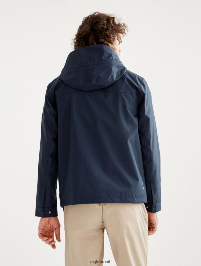 Aigle roupas parka curta gore-tex com capuz destacável império eu homens RX2B88201