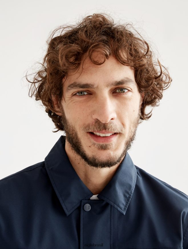 Aigle roupas parka curta gore-tex com capuz destacável império eu homens RX2B88201