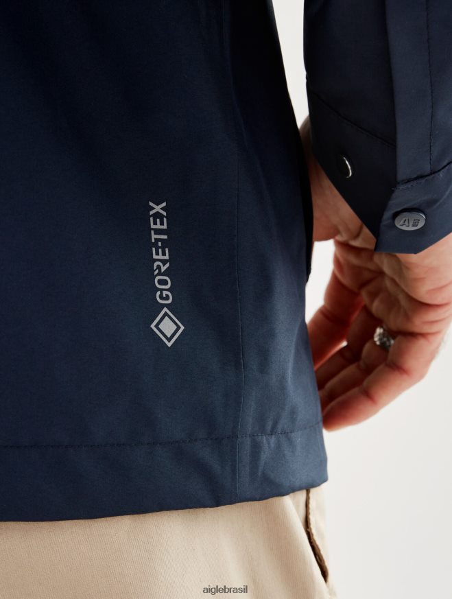 Aigle roupas parka curta gore-tex com capuz destacável império eu homens RX2B88201